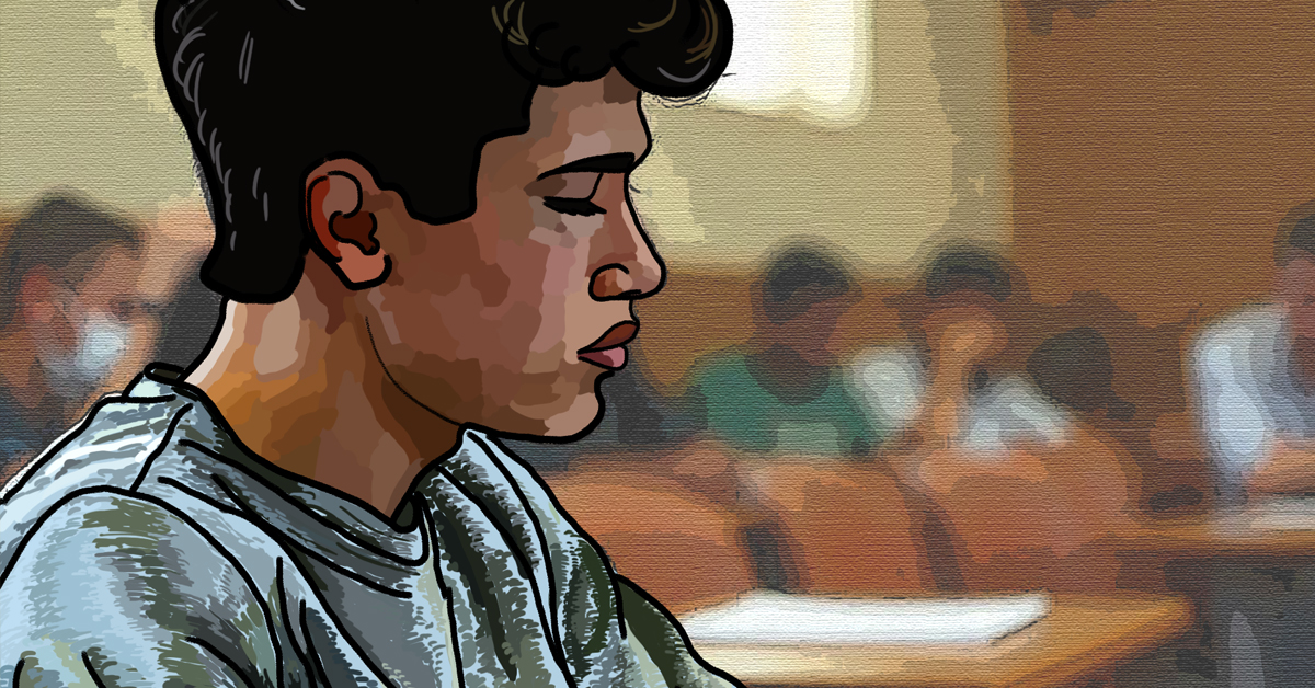 Chico en escuela